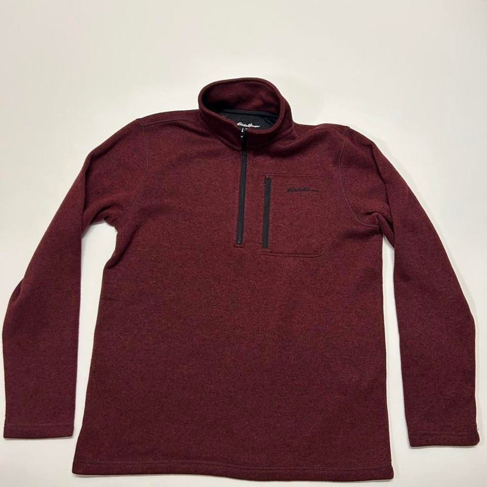 Eddie Bauer Maroon Quarter Zip Pullover Womens Large